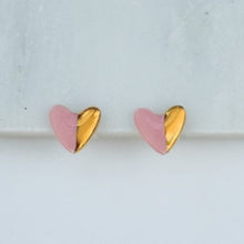 Load image into Gallery viewer, Ceramic hearts stud earrings