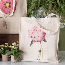 Load image into Gallery viewer, Pink peony heavyweight bag