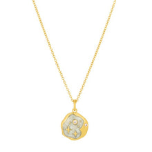 Load image into Gallery viewer, Pink opal & pearl enamel starry night necklace - gold