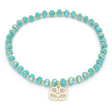 Load image into Gallery viewer, Prunus turquoise & gold crystal stretch bracelet