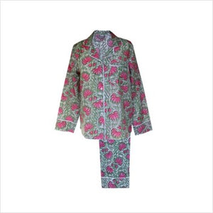 Floral pyjamas - green/pink