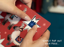 Load image into Gallery viewer, Reindeer & stars wooden garland