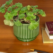 Load image into Gallery viewer, Ridged planter - green