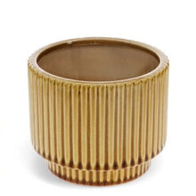 Load image into Gallery viewer, Ridged planter - mustard