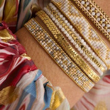 Load image into Gallery viewer, Saskia taupe & gold friendship bracelet