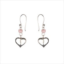 Load image into Gallery viewer, Silver heart earrings