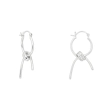 Load image into Gallery viewer, Barbed wire hoop earrings - silver