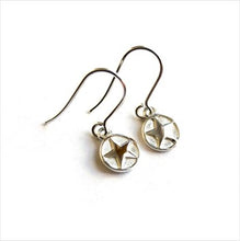Load image into Gallery viewer, Gold vermeil hook earrings - mini star medallion