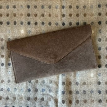 Suede leather clutch bag - various colours