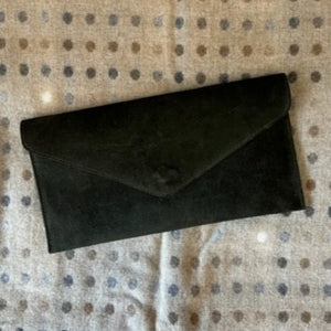 Suede leather clutch bag - various colours