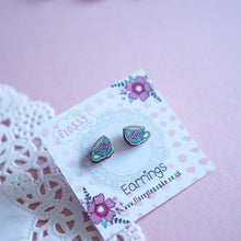 Load image into Gallery viewer, Wooden earrings - teacup