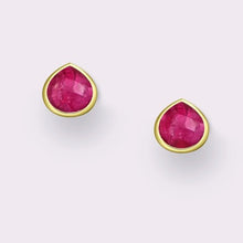 Load image into Gallery viewer, Tear drop lapis stud earrings - various colours