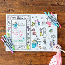 Load image into Gallery viewer, Tom Kitten placemat to go - colour in & learn