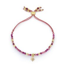Load image into Gallery viewer, Una ruby mix gold star charm bracelet