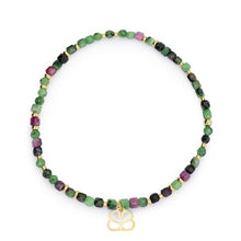 Load image into Gallery viewer, Violet gold & ruby zoisite gemstone bracelet