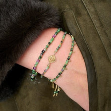 Load image into Gallery viewer, Violet gold & ruby zoisite gemstone bracelet