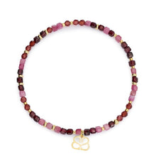 Load image into Gallery viewer, Violet gold & garnet mix gemstone bracelet