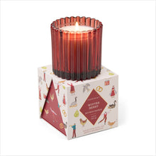 Load image into Gallery viewer, Christmas ribbed glass candle - winter berry