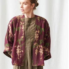 Load image into Gallery viewer, Wisteria wool kimono - plum