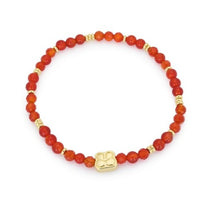 Load image into Gallery viewer, Wonder gold & orange agate gemstone bead bracelet