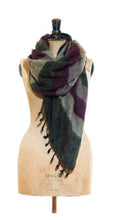 Load image into Gallery viewer, Woodland scarf - moss green, bark, straw & caramel