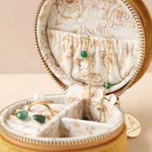 Load image into Gallery viewer, Round jewellery case - mustard
