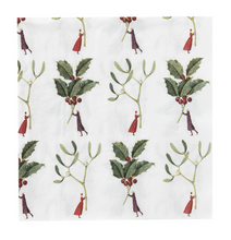 Load image into Gallery viewer, Holly & mistletoe paper napkins