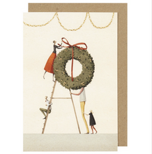 Load image into Gallery viewer, Christmas cards - present pile & Christmas wreath (pack of 10)