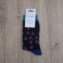 Load image into Gallery viewer, Geometrico bamboo geometric socks - olive green