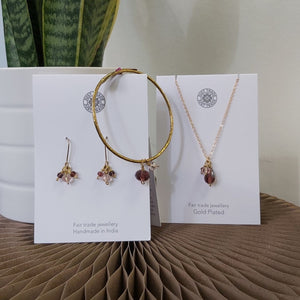 Temple bead earrings - rose