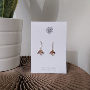 Temple bead earrings - rose