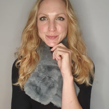 Load image into Gallery viewer, Faux fur loop through scarf - grey