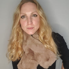 Load image into Gallery viewer, Faux fur loop through scarf - grey