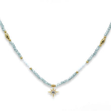 Load image into Gallery viewer, Aditi grey beaded star charm necklace