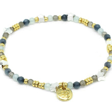 Load image into Gallery viewer, Alcor gold stretch gemstone bracelet