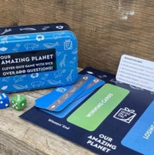 Load image into Gallery viewer, A fun quiz game where the roll of the dice dictates the questions. In this tiny tin there are over 600 questions on nature and conservation, animals, plants and environmental issues.