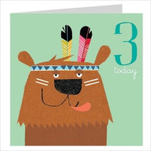 Load image into Gallery viewer, Age three bear card
