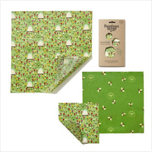 Load image into Gallery viewer, Beeswax food wraps - land print - 3 combo
