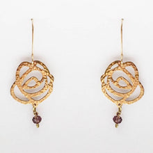 Load image into Gallery viewer, Bespoke Raindrops on Roses jewellery - brass earrings
