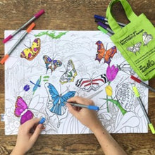 Load image into Gallery viewer, Butterflies placemat to go - colour in &amp; learn
