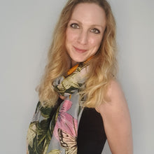 Load image into Gallery viewer, Chilli plant scarf - blue