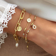 Load image into Gallery viewer, Dalim honey gemstone & sunburst charm bracelet