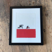 Load image into Gallery viewer, Dennis the Menace chased by a copper framed print
