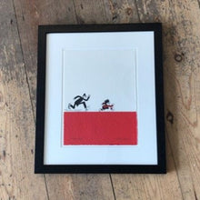 Load image into Gallery viewer, Dennis the Menace chased by a copper framed print