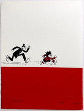 Load image into Gallery viewer, Dennis the Menace chased by a copper framed print
