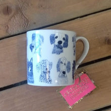 Load image into Gallery viewer, Blue dogs fine bone china mug