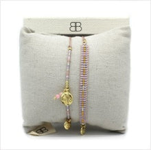Load image into Gallery viewer, Faro 2 layered bracelet stack - pink