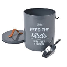 Load image into Gallery viewer, 'Feed the birds' bird food tin - charcoal