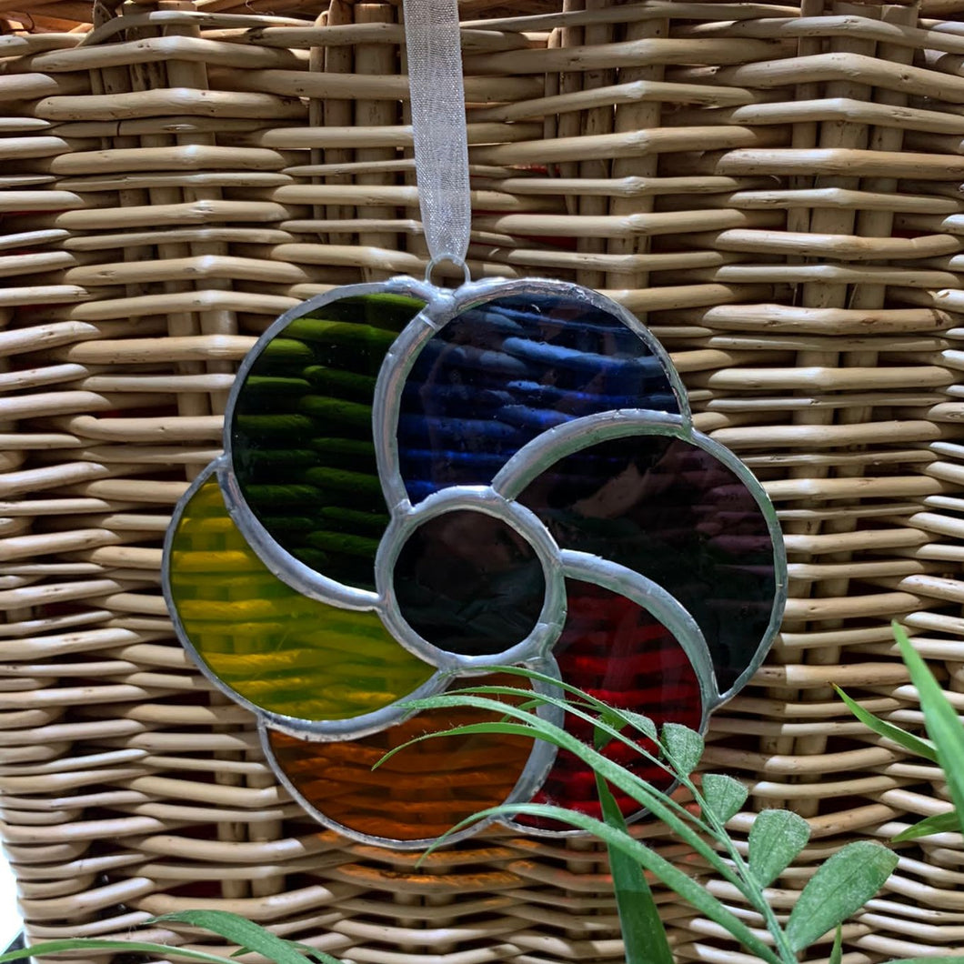 Handmade glass flower with hanger