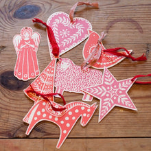 Load image into Gallery viewer, 18 folk art Christmas decorations